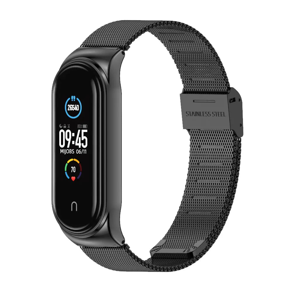 Sonicora Premium Metal Bracelet Strap for Xiaomi Mi Band 5–11 – Elegant Stainless Steel Style