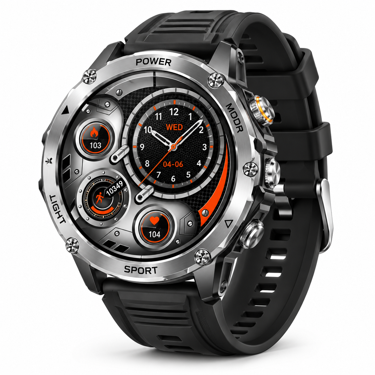Sonicora Tactical Smartwatch – Rugged Design, Bluetooth Calling & Advanced Fitness Tracking