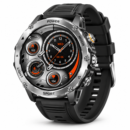 Sonicora Tactical Smartwatch – Rugged Design, Bluetooth Calling & Advanced Fitness Tracking
