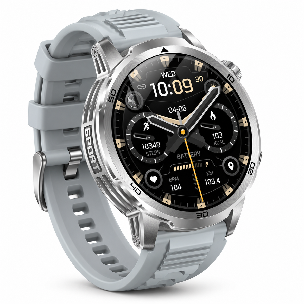 Sonicora Tactical Smartwatch – Rugged Design, AMOLED Display & Built-In GPS