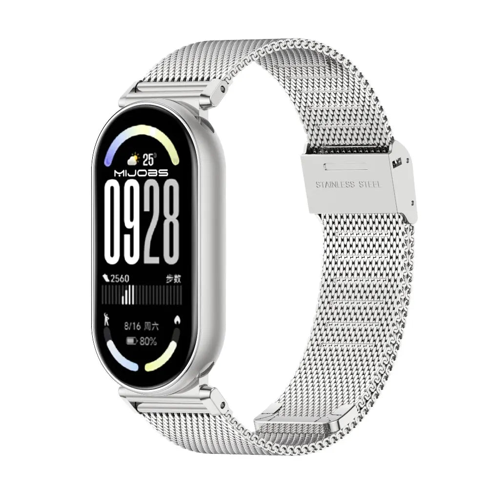 Sonicora Premium Metal Bracelet Strap for Xiaomi Mi Band 5–11 – Elegant Stainless Steel Style
