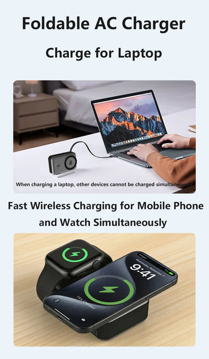 Sonicora 10,000mAh Magnetic Power Bank – Qi2.2 25W Wireless Fast Charging, 5-in-1 Design