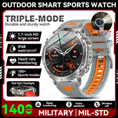 Sonicora Tactical Smartwatch – Rugged Design, Bluetooth Calling & Advanced Fitness Tracking