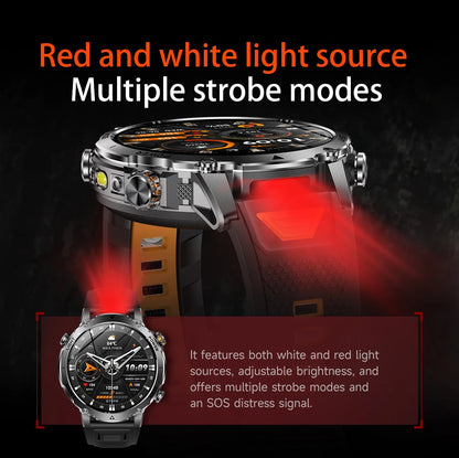 Sonicora Tactical Smartwatch – Rugged Design, Bluetooth Calling & Advanced Fitness Tracking