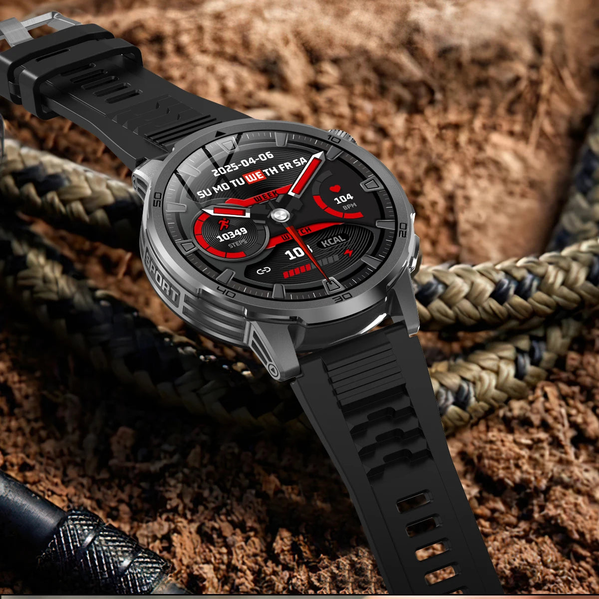 Sonicora Tactical Smartwatch – Rugged Design, AMOLED Display & Built-In GPS