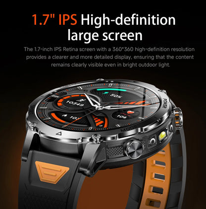 Sonicora Tactical Smartwatch – Rugged Design, Bluetooth Calling & Advanced Fitness Tracking