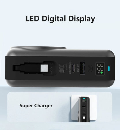 Sonicora 10,000mAh Magnetic Power Bank – Qi2.2 25W Wireless Fast Charging, 5-in-1 Design