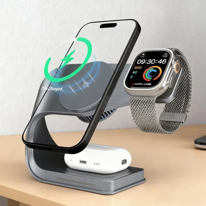Sonicora 3-in-1 Magnetic Wireless Charging Station – Built-In TEC Cooling Fan