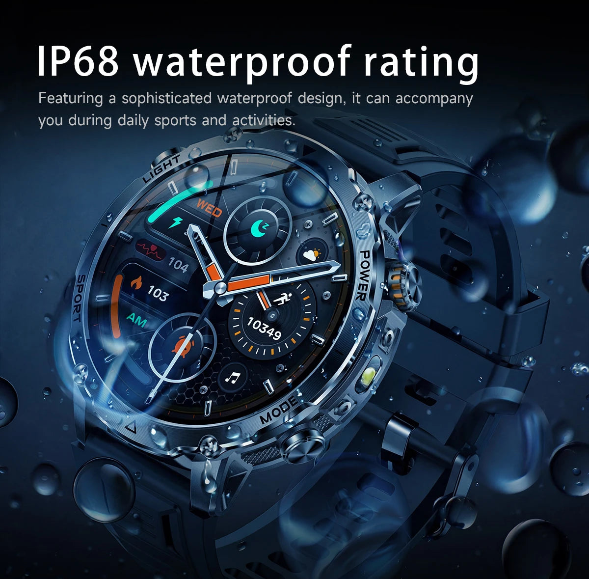 Sonicora Tactical Smartwatch – Rugged Design, Bluetooth Calling & Advanced Fitness Tracking