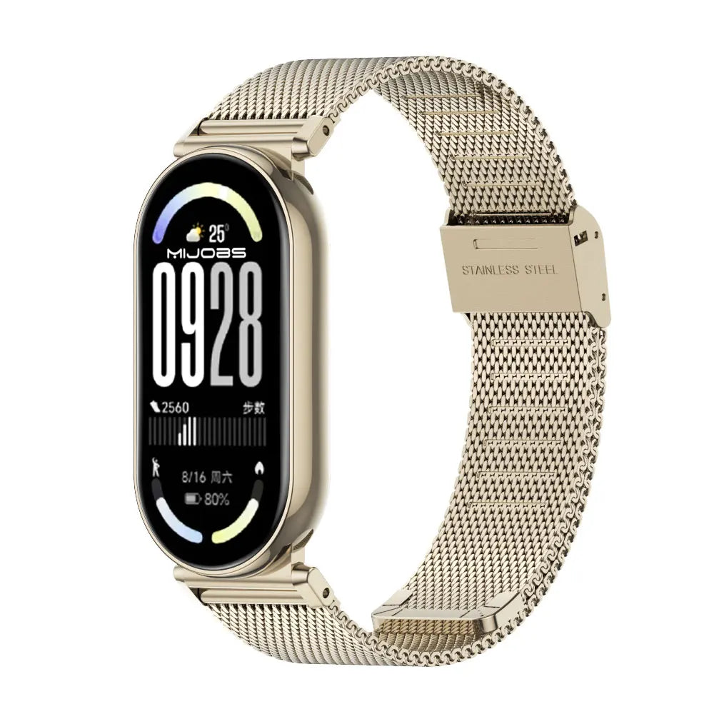 Sonicora Premium Metal Bracelet Strap for Xiaomi Mi Band 5–11 – Elegant Stainless Steel Style