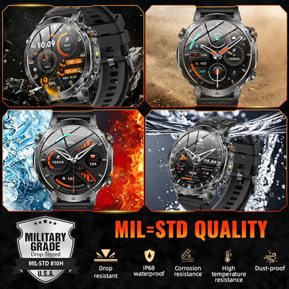 Sonicora Tactical Smartwatch – Rugged Design, Bluetooth Calling & Advanced Fitness Tracking