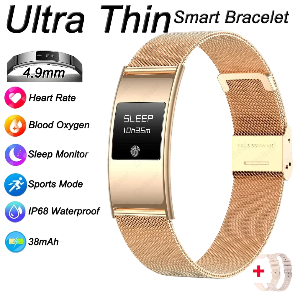 Sonicora Ultra-Slim Smartwatch – Heart Rate, Blood Oxygen & Sleep Tracking