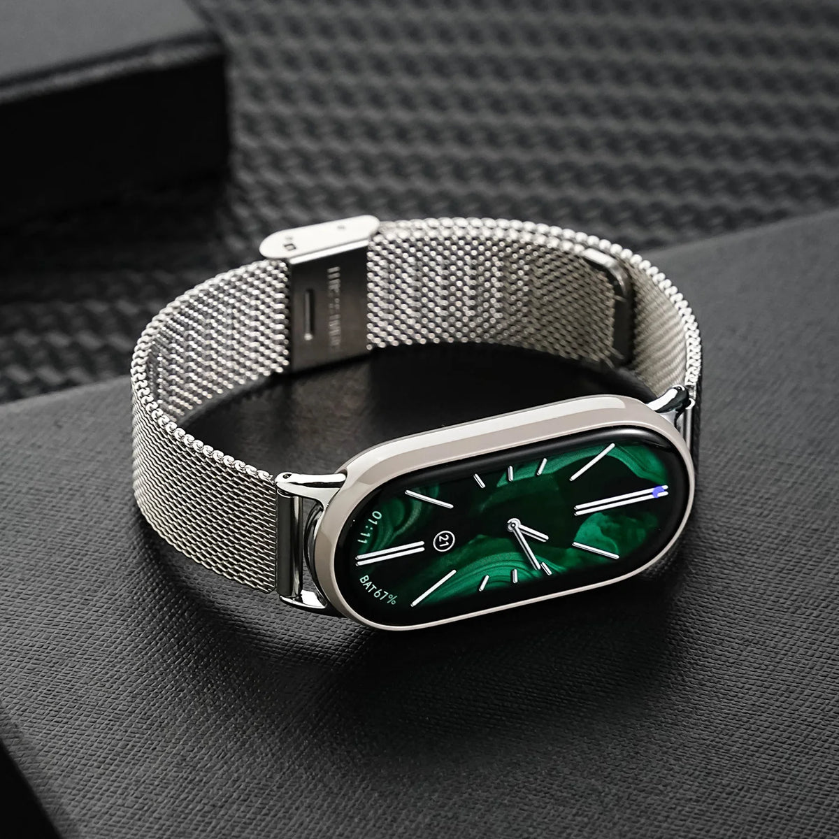 Sonicora Premium Metal Bracelet Strap for Xiaomi Mi Band 5–11 – Elegant Stainless Steel Style