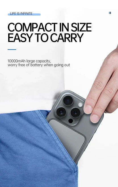 Sonicora Magnetic Wireless Power Bank – 22.5W Fast Charging & LED Battery Display