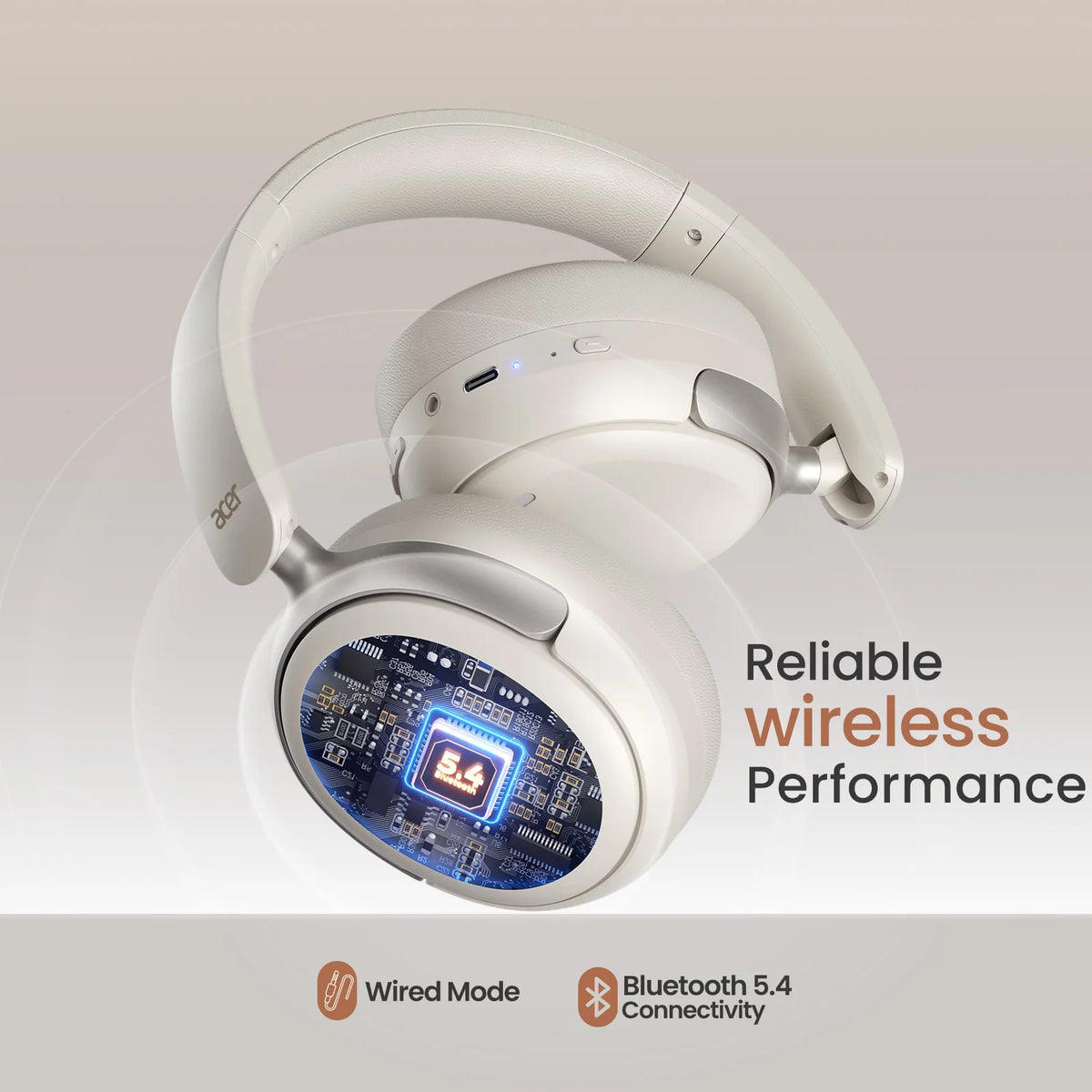 Sonicora Wireless Headphones – Active Noise Cancellation & Powerful 40mm Drivers