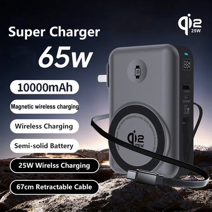 Sonicora 10,000mAh Magnetic Power Bank – Qi2.2 25W Wireless Fast Charging, 5-in-1 Design