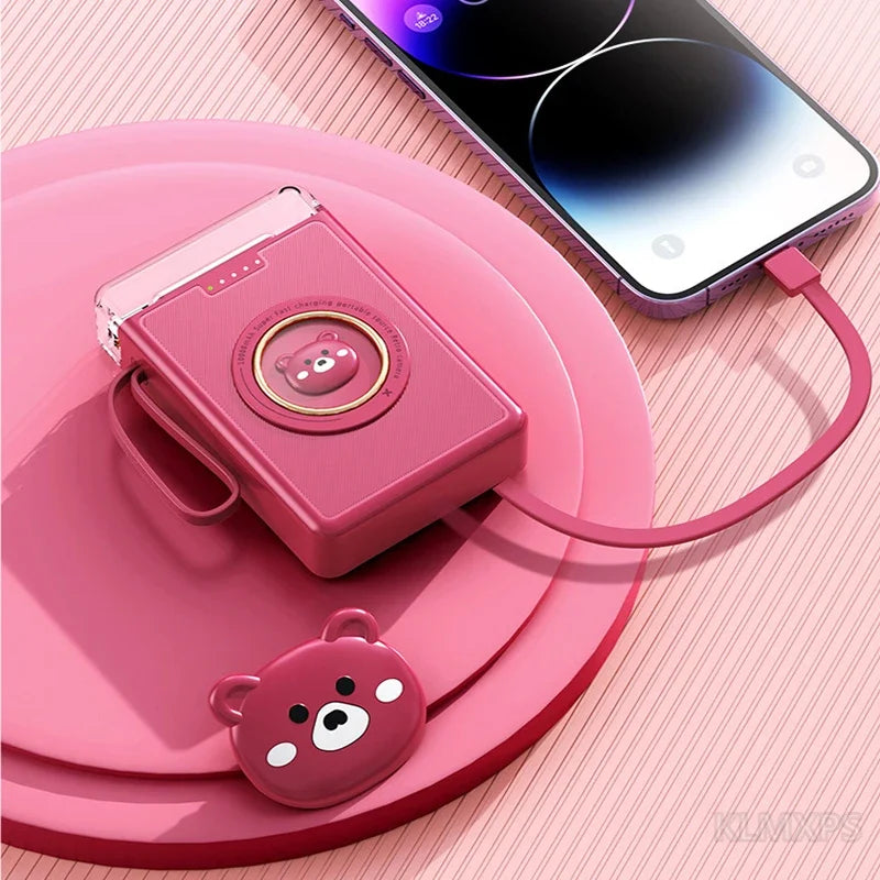 Sonicora 20,000mAh Mini Power Bank – 4 Built-In Charging Cables & LED Flashlight