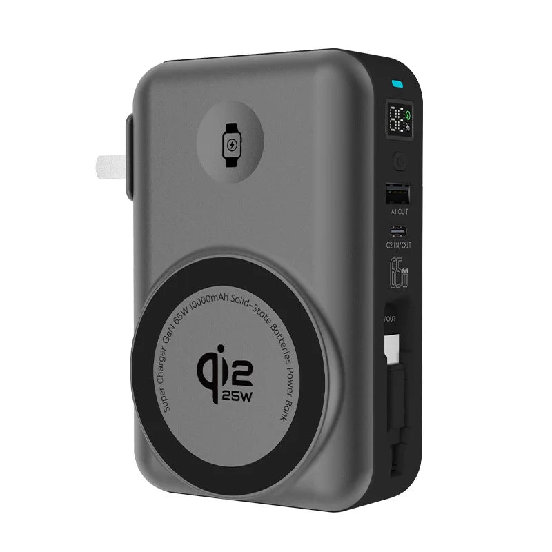 Sonicora 10,000mAh Magnetic Power Bank – Qi2.2 25W Wireless Fast Charging, 5-in-1 Design