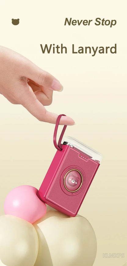 Sonicora 20,000mAh Mini Power Bank – 4 Built-In Charging Cables & LED Flashlight