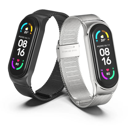 Sonicora Premium Metal Bracelet Strap for Xiaomi Mi Band 5–11 – Elegant Stainless Steel Style
