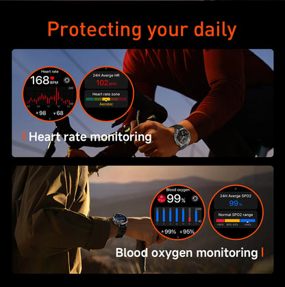 Sonicora Tactical Smartwatch – Rugged Design, Bluetooth Calling & Advanced Fitness Tracking