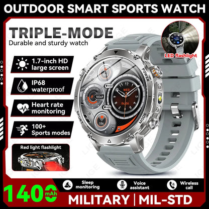 Sonicora Tactical Smartwatch – Rugged Design, Bluetooth Calling & Advanced Fitness Tracking