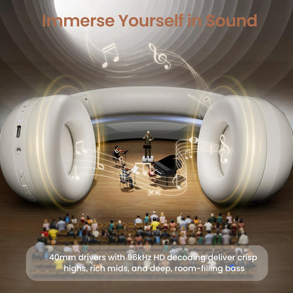 Sonicora Wireless Headphones – Active Noise Cancellation & Powerful 40mm Drivers