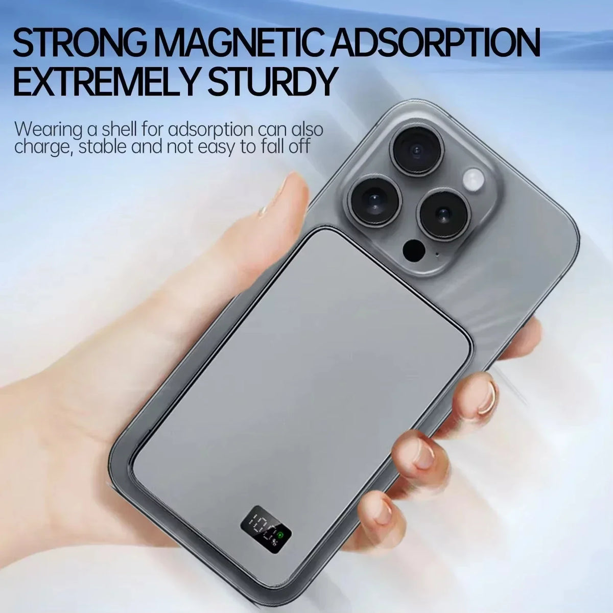 Sonicora Magnetic Wireless Power Bank – 22.5W Fast Charging & LED Battery Display
