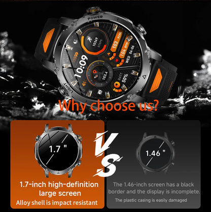 Sonicora Tactical Smartwatch – Rugged Design, Bluetooth Calling & Advanced Fitness Tracking