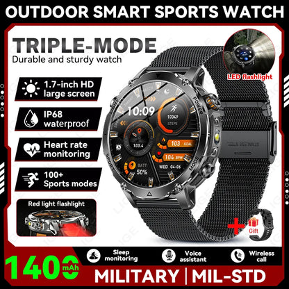 Sonicora Tactical Smartwatch – Rugged Design, Bluetooth Calling & Advanced Fitness Tracking